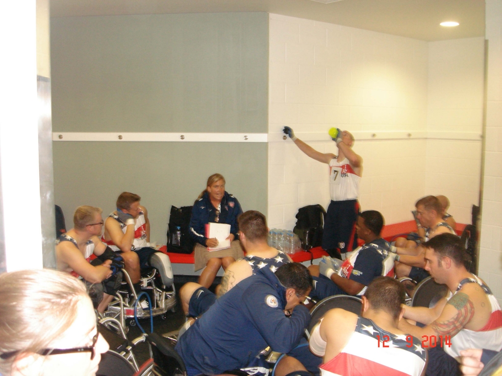 USA dressing room team talk